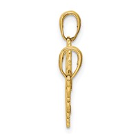14K Yellow Gold Polished 2-Piece Break-Apart HE Who Holds the Key Can Unlock MY Heart Charm view 2