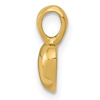 14K Yellow Gold Polished Domed Concave Back Heart Charm view 2