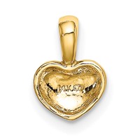 14K Yellow Gold Polished Domed Concave Back Heart Charm view 3