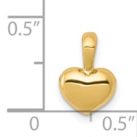 14K Yellow Gold Polished Domed Concave Back Heart Charm view 4