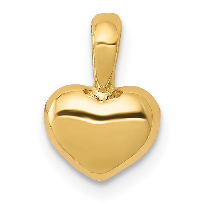 14K Polished Domed Heart Charm (M2076)