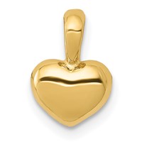 14K Yellow Gold Polished Domed Concave Back Heart Charm view 1