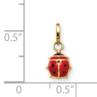 14K Red and Black Enameled Ladybug Charm view 4