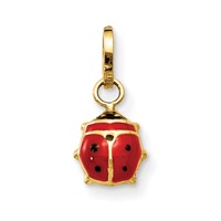 14K Red and Black Enameled Ladybug Charm view 1