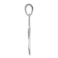 14K White Gold Filigree Cross Charm view 2
