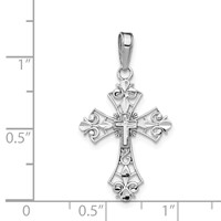 14K White Gold Filigree Cross Charm view 4