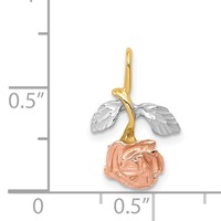 14K with White and Rose Rhodium Rose Chain Slide view 4