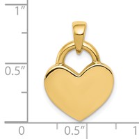 14K and White Rhodium Hollow Polished 3-D Reversible Heart Charm view 3
