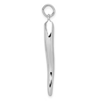 14K White Gold Solid Polished 3-D Large Italian Horn Charm view 2