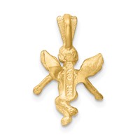 14K 3-D Satin and Diamond-Cut Angel Charm view 3