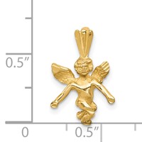 14K 3-D Satin and Diamond-Cut Angel Charm view 4
