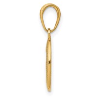14K Yellow Gold Polished and Satin Solid Miraculous Medal Oval Charm view 2