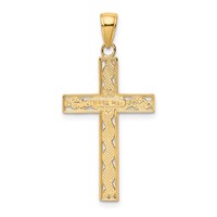 14K Yellow Gold Rope Cross Pendant view 3