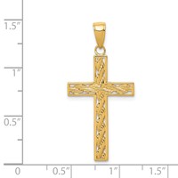 14K Yellow Gold Rope Cross Pendant view 4