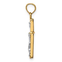 14K Two-tone Inri Crucifix Pendant view 2