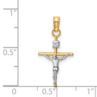 14K Two-tone Inri Crucifix Pendant view 3