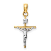 14K Two-tone Inri Crucifix Pendant view 1
