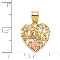14K Two-tone Nana Heart Pendant view 4