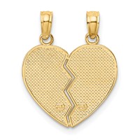 14K Yellow Gold Enameled Flowers Mother - Daughter 2-Piece Break-apart Pendant view 3