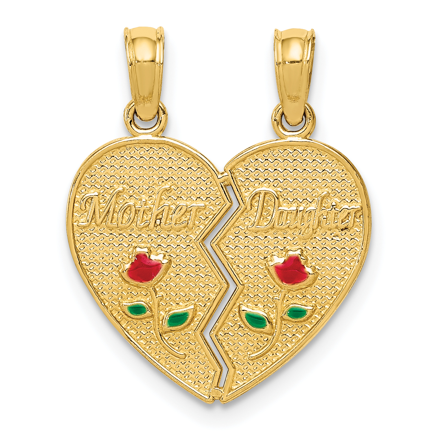 14k Enameled MOTHER - DAUGHTER Break-apart Pendant (M2696)