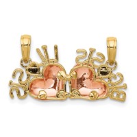 14K Two-tone Pendant with White Rhodium Big Sis-lil Sis 2-Piece Break-apart view 3
