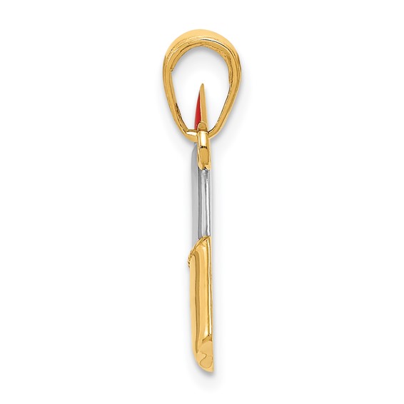 Gold Enameled Lipstick Charm