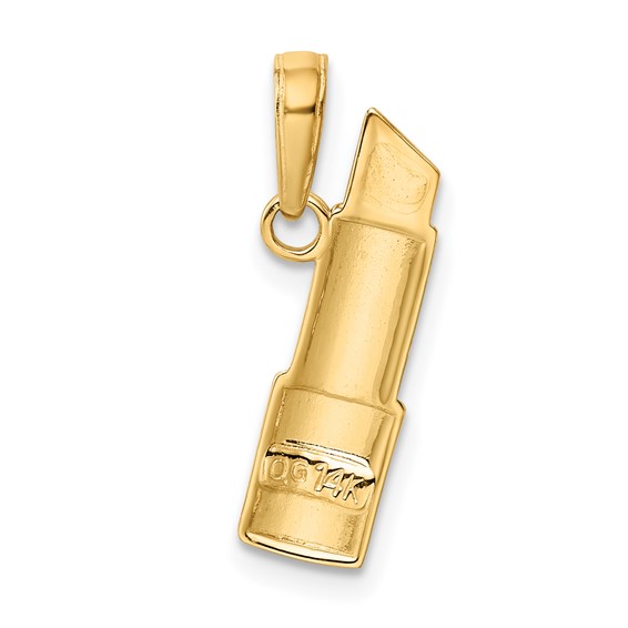 Gold Enameled Lipstick Charm