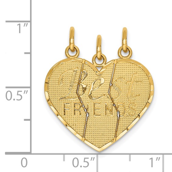 14k 3-piece Break-apart BEST FRIENDS Charm