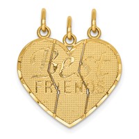 14K Yellow Gold 3-piece Break-apart Best Friends Charm view 1