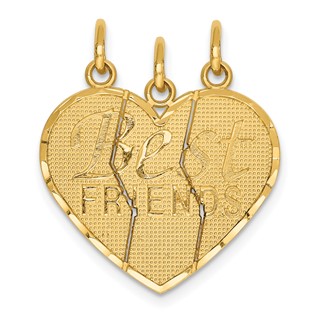 14k 3-piece Break-apart BEST FRIENDS Charm