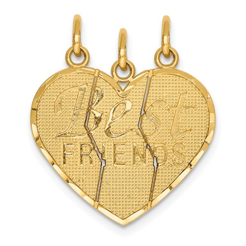 14K Yellow Gold 3-piece Break-apart Best Friends Charm