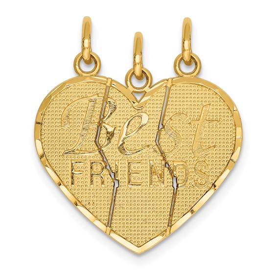 14k 3-piece Break-apart BEST FRIENDS Charm