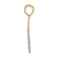 14K and White Rhodium Crown Pendant view 2
