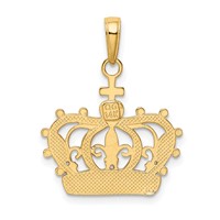 14K and White Rhodium Crown Pendant view 3