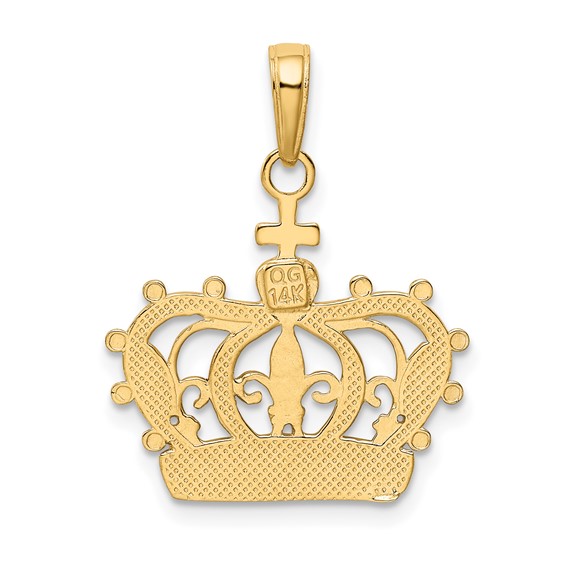 Gold and Rhodium Crown Pendant