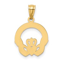 14K Yellow Gold Claddagh Charm view 3