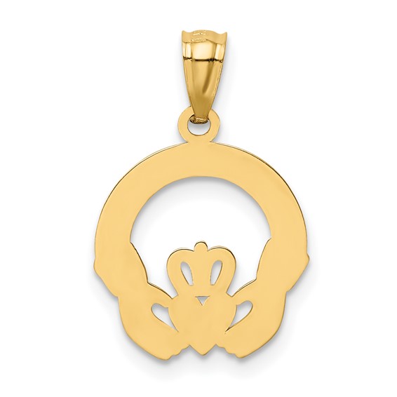 Gold Polished Claddagh Pendants