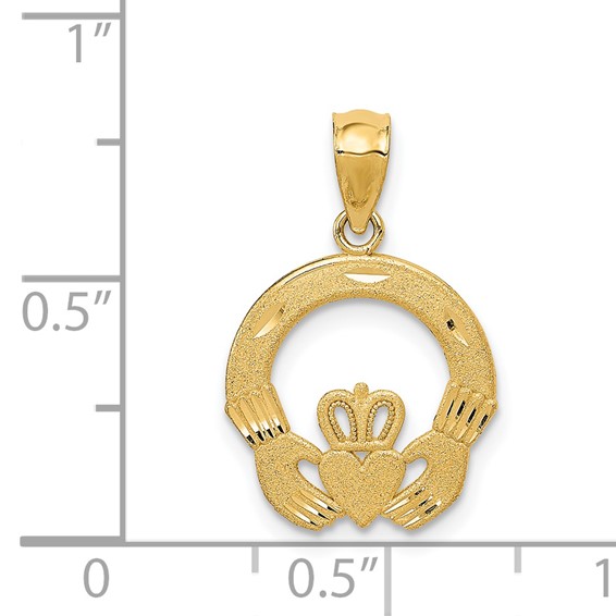 Gold Polished Claddagh Pendants