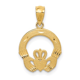 Gold Polished Claddagh Pendants
