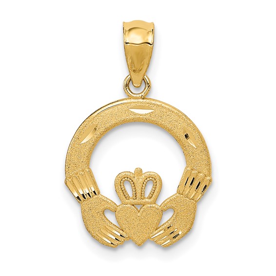 Gold Polished Claddagh Pendants