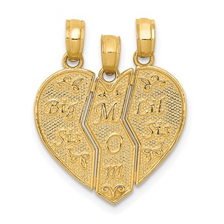 Gold BIS SIS-MOM-LITTLE SIS Break-apart Charm