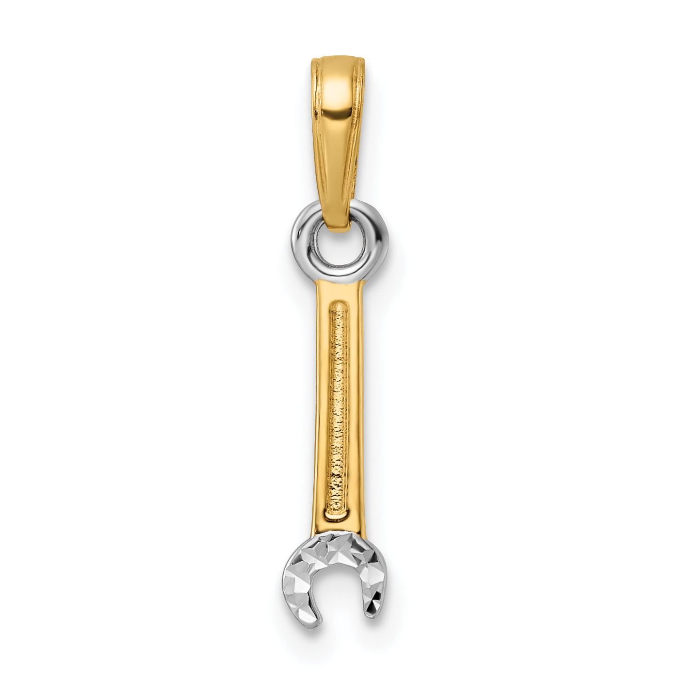14k and White Rhodium D/C Wrench Pendant (M3013)
