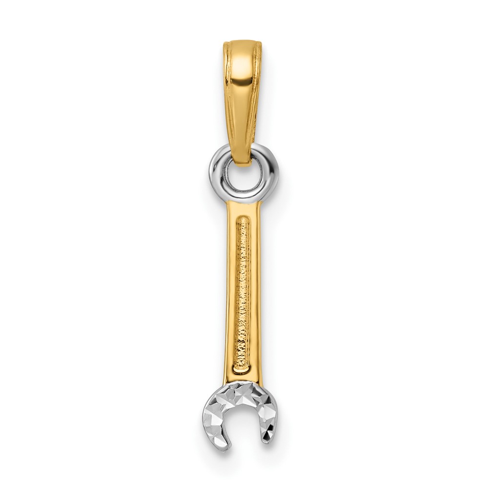 14k and White Rhodium D/C Wrench Pendant (M3013)