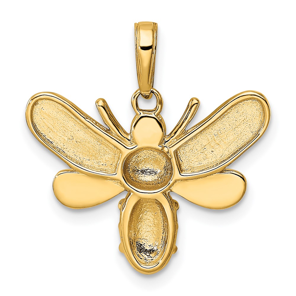 14k and White Rhodium Diamond-cut Bumblebee Pendant (M3021)