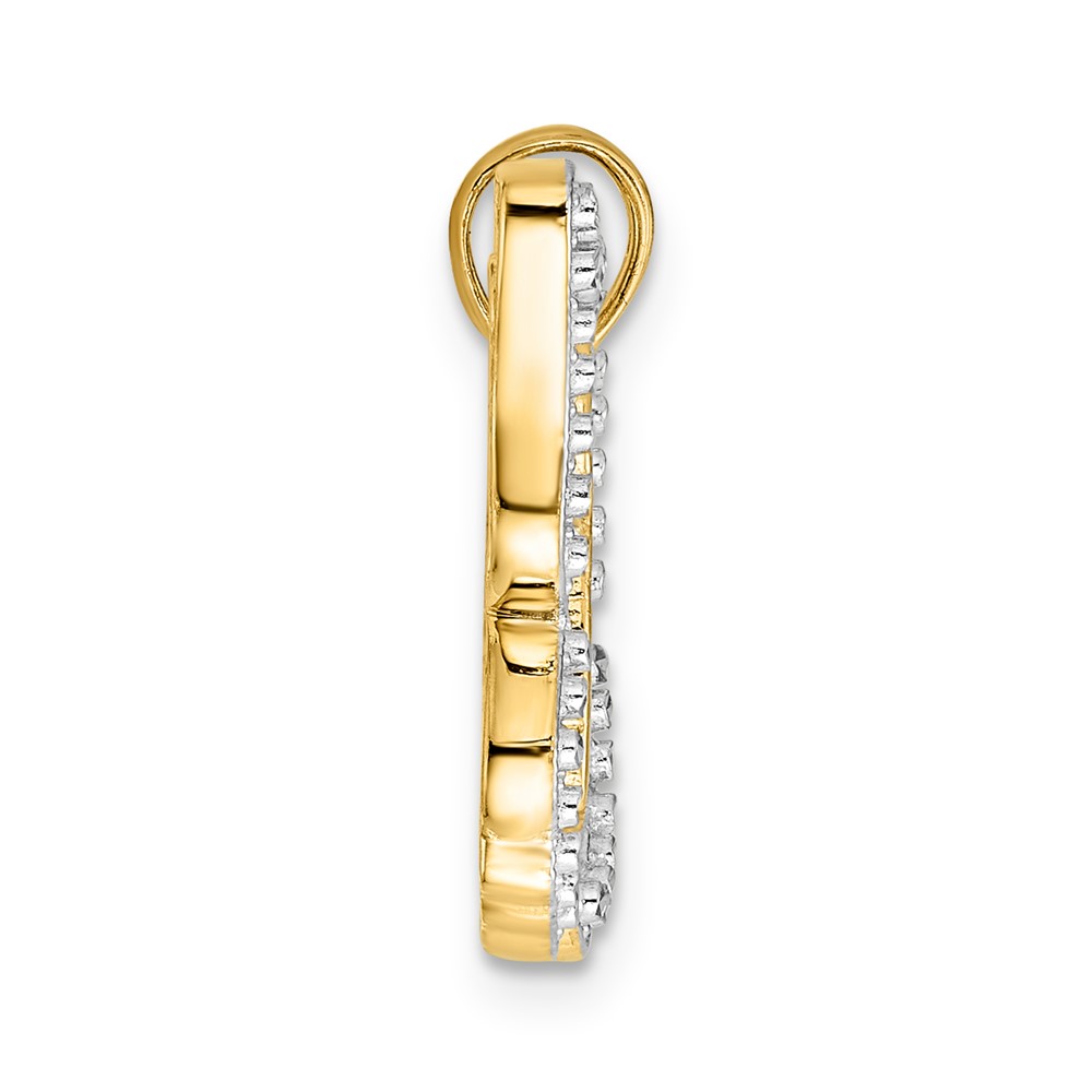 14k and White Rhodium Diamond-cut Butterfly Pendant (M3031)