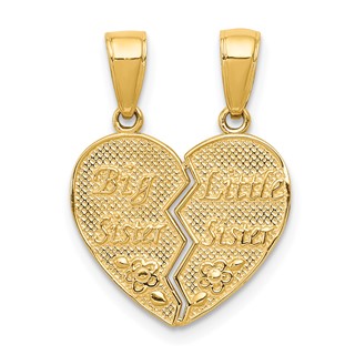 14k BIG SISTER-LITTLE SISTER 2-Piece Break-apart Charm