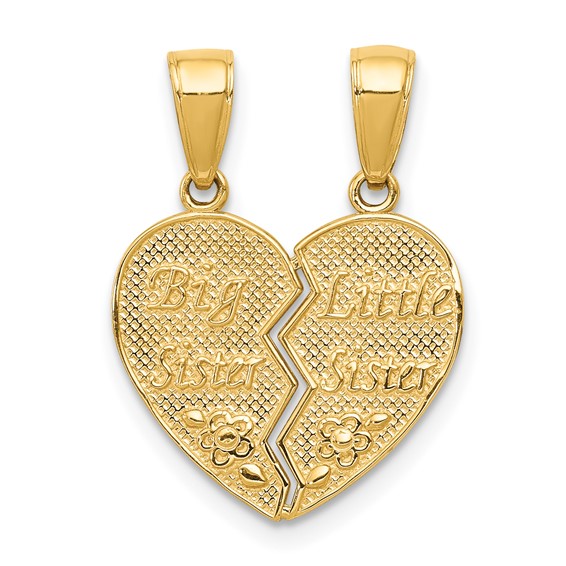 14k BIG SISTER-LITTLE SISTER 2-Piece Break-apart Charm