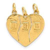 14K Yellow Gold 3-piece Break-apart Big Sis-sis-lil Sis Charm view 4