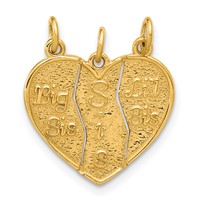 14K Yellow Gold 3-piece Break-apart Big Sis-sis-lil Sis Charm view 1