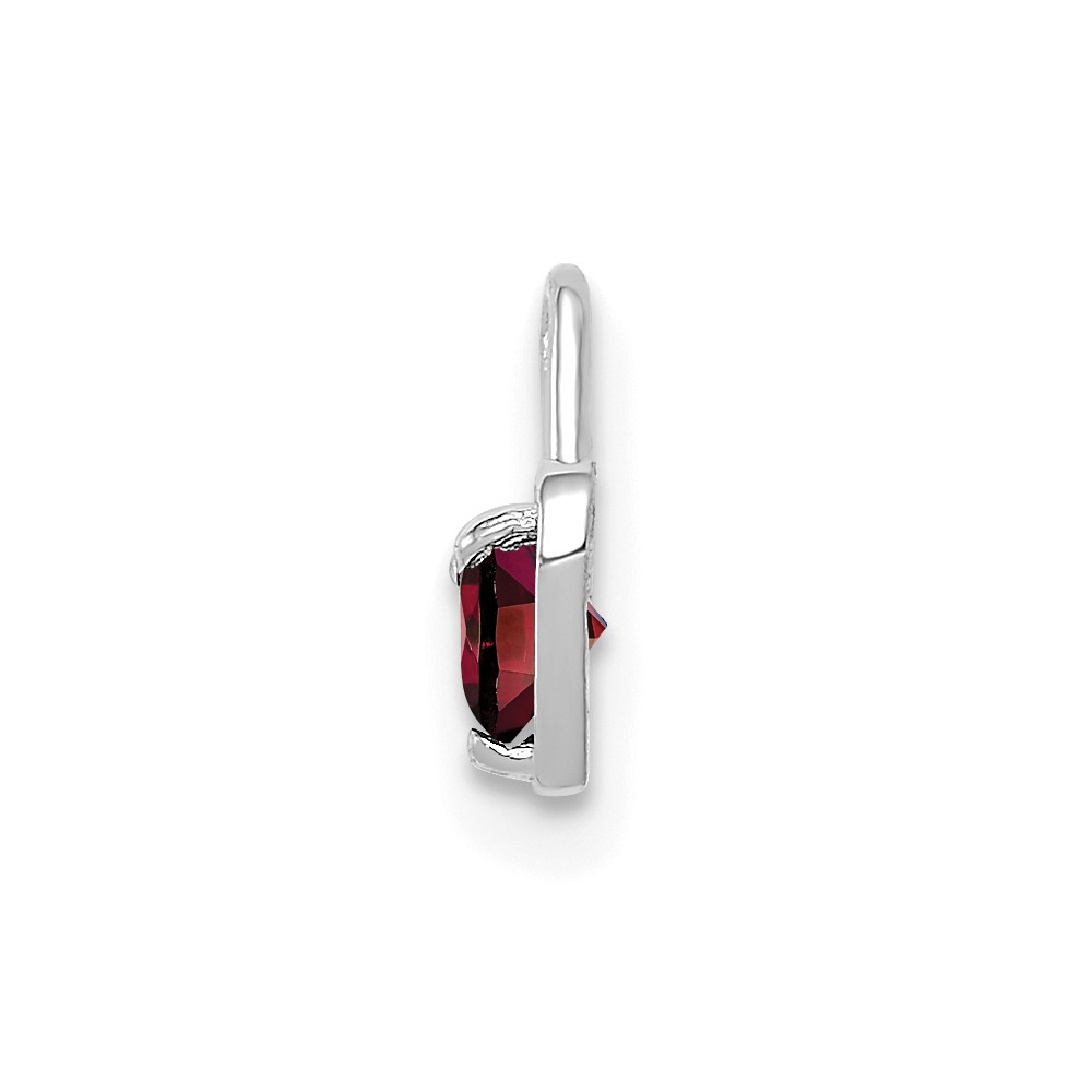14k White Gold January Synthetic Birthstone Heart Charm (M343W)